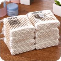 500Pcs/1000pcs Sticks De Maquillaje De Algodón Con Cabeza Doble Y Madera Disponibles Para El Día a Día Uso Individual Para Limpieza De Oídos - details 0
