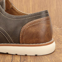 Zapatos Casuales Para Hombre 2024 Comodidad Moda Cuero Sintético Loafer Con Cordones Antideslizante Transpirable Talla Verdadera - details 3
