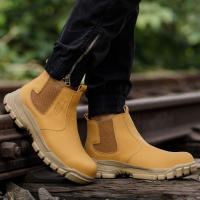 Botas De Seguridad Para Hombre Impermeables Con Punta De Acero Antigolpes Y Antipinchazos Para Actividades Al Aire Libre Senderismo Y Tácticas - details 3