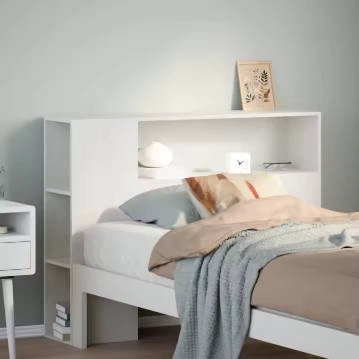 Cabecero de cama almacenaje madera maciza pino blanco 90 cm - 1