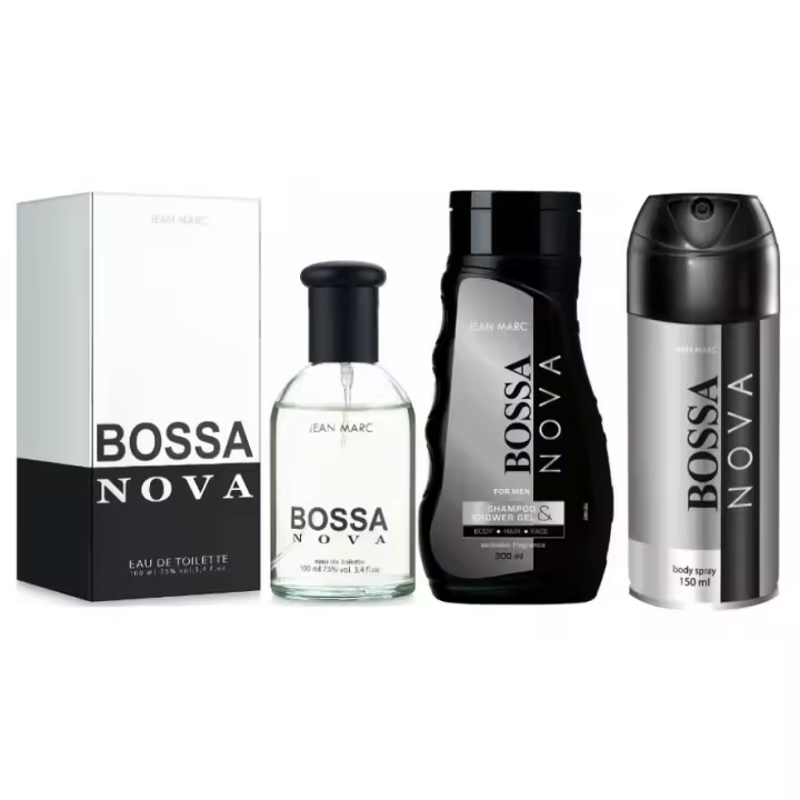 PACK DE HOMBRE BOSSA NOVA-----EAU DE PARFUM BOSSA NOVA 100ML, DESODORANTE BOSSA NOVA 150ML Y CHAMPU BOSSA NOVA 300ML------MARCA JEAN MARC - 1