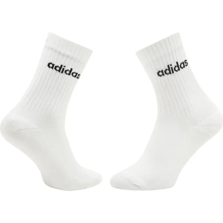 Calcetines Adidas C Lin Crew Linear 3 Pares Blanco Ht3455 Unisex - 1