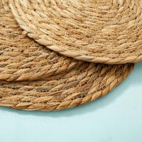 Juego De 6 Tapetes De Comedor Redondos Tejidos a Mano Resistente Al Calor Decorativos Para Mesa Material Ecológico Linen - details 11