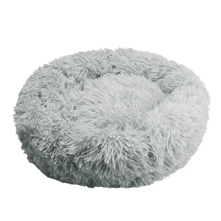 Alfombra Redonda De 50cm Para Mascotas Calmante Anti-Anxietad Donut Cuddler Ultra Acolchada Plush Lavable Caliente Para Invierno Para Perros Y Gatos - 1