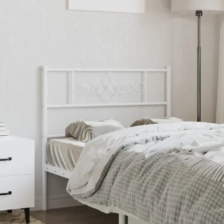 vidaXL Cabecero de metal blanco 100 cm - 1