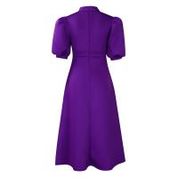 Vestido Elegante De Fiesta Para Mujer 2024 Con Cuello Con Lazo Manga Corta Cintura Alta A-Line Plisado Hasta El Tobillo Vestido De Cumpleaños - details 68