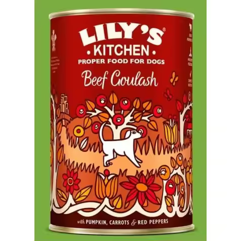 Lily's Kitchen Ternera, Calabaza y Pimientos Rojos Lata para Perros 6 x 400 gr - 1