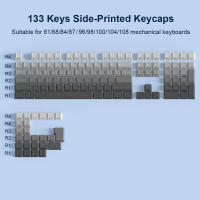 Keycaps De PBT Material 133 Teclas Perfil Cherry Gradiente Gris Sublimación Lateral Para Teclado Mecánico Romoral - details 1