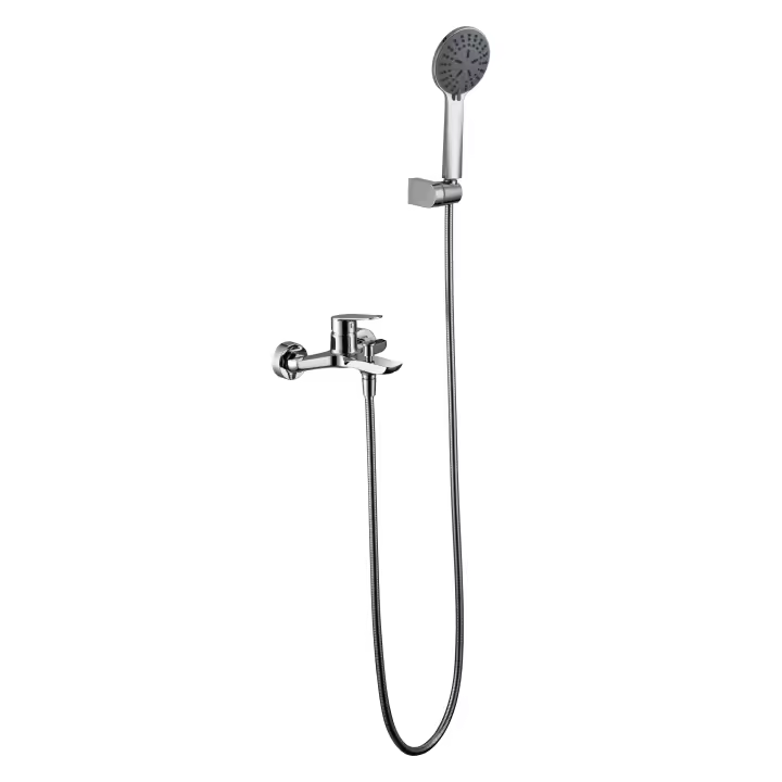 IMEX - Grifo Monomando Ducha con Alcachofa y Flexo  Grifo Mezclador de Bañera y Ducha con Soporte para Alcachofa  Grifería Ducha con Caudal de 12L/min  Serie Bélgica  Color Cromado - 1