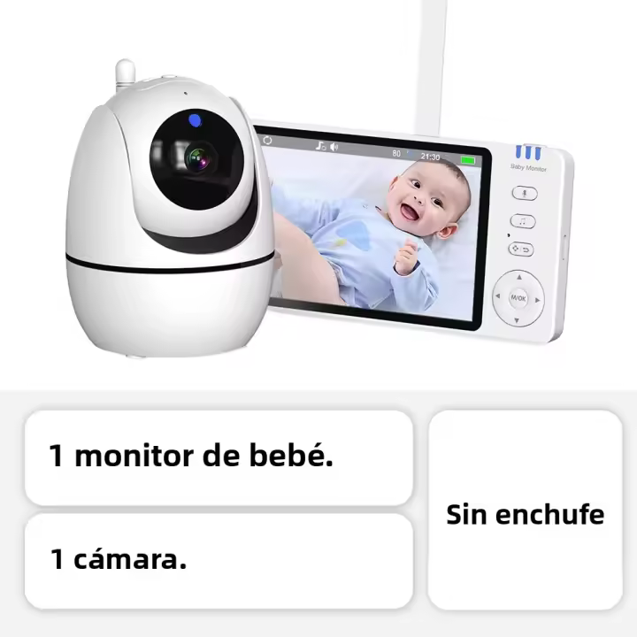 Monitor De Video Para Bebé Con Cámara PTZ Zoom Babyphone Protección De Seguridad CCTV Sensor De Temperatura Lullaby - 1