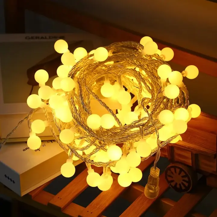 Cadena De Luces LED Con Bola De Burbujas Luz Festiva Guirnalda De Luces Para Interior Y Exterior Decoración De Navidad Y Bodas Con Enchufe EU/US - 1