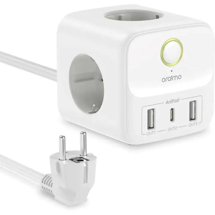 Oraimo Enchufe de extensión 15.5W 1.5M Europeo USB Tipo C - 1