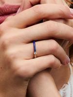 Pandora ME with pavé y Azul-Baño de Oro de 14 K Pandora - Anillo Doble - details 2