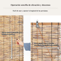 NQT Persiana Enrollable Bambú Multiusos de Protección Solar y Privacidad (60x140cm- 150x200cm) - details 1