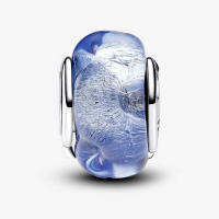 Pandora Charm de Colgante en Plata de Lei Encanto de Vidrio Murano Azul Ondulado 793426COO,Incluye Caja Original - details 0