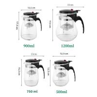 HMLOVE Tetera De Vidrio Resistente Al Calor Para Puer Kettle Infusor De Té Chino Kung Fu Set De Té Heatable De Alta Borosilicato Con Capacidad De 801-900ml - details 5