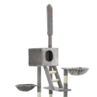 vidaXL Rascador para gatos con poste rascador de sisal 230-260 cm gris - details 3