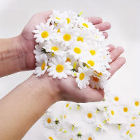 30/50Pcs Flores Artificiales Girasol En Seda Para Decoración De Fiesta Y Boda Diseño Floral Para Artesanía Y Decoración Del Hogar - details 0