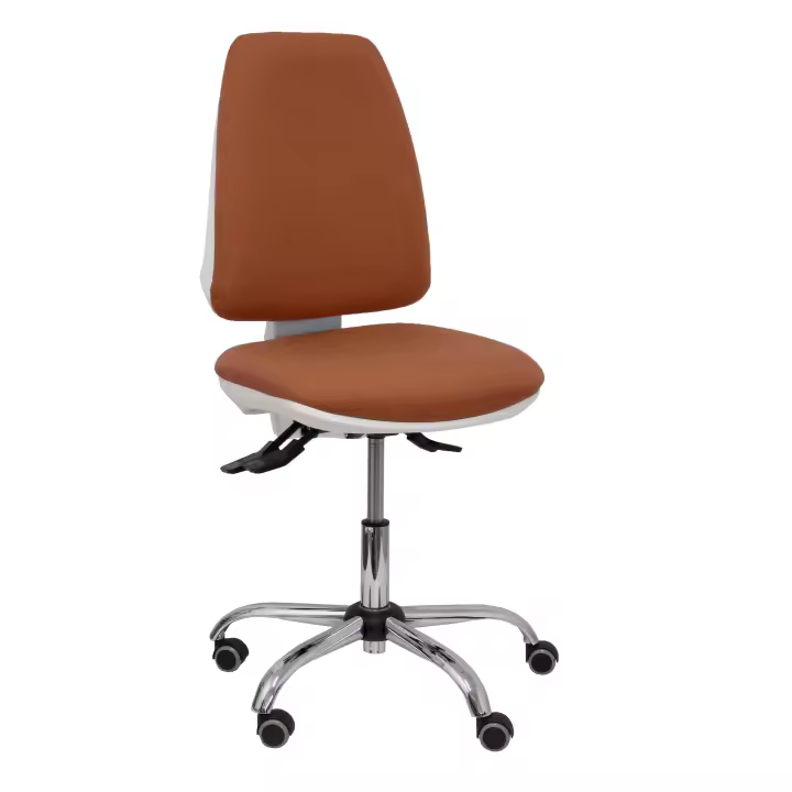 Silla de Oficina Ergonómica Piqueras Y Crespo Elche Blanca con Ruedas de Parqué y Mecanismo Asincro - 1