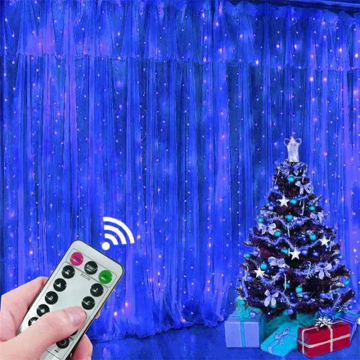 Luces De Cortina LED Con Control Remoto Y Alimentación USB Para Decoraciones Navideñas Y Bodas Iluminación Para Hogar Y Fiesta En Dormitorio - 1