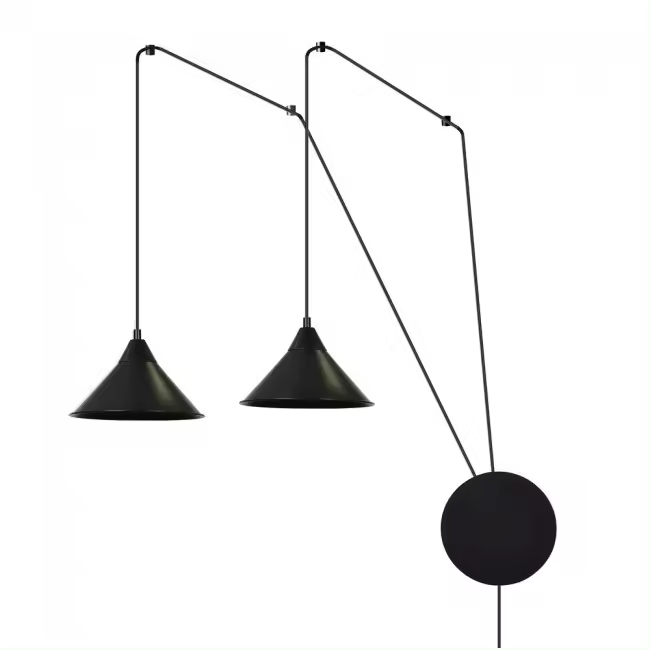 Wonderlamp Aplique de pared Cerremo Negro (2 luces) - 1