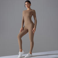 Conjunto De Yoga Deportivo Transpirable Y Estirable Con Control De La Panza Y Modelador Leggings De Glúteos Slimming Top Activo Para Gimnasio - details 16