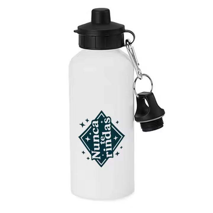 MERCHANDMANIA Bidón deportivo 600 ml acero inoxidable con chupón frase motivadora gimnasio deporte motivacion botella escolar deporte bicicleta - 1