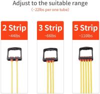 Chest Expander, Fitness Cable Exorcisor, Portable Chest Expander, 5 Detachable Elastic Tubes, Rope Tube Chest Exerciser, for Fitness Bodybuilg - details 1