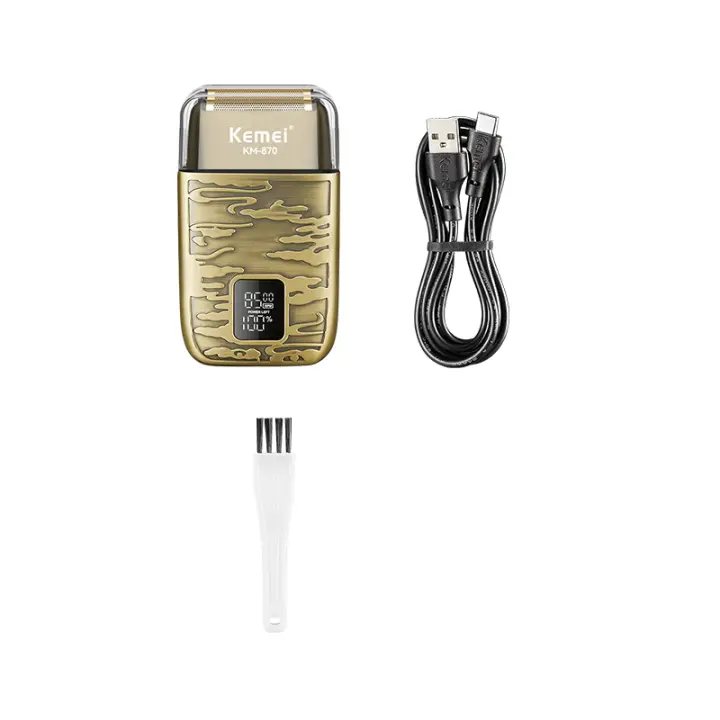 Kemei Afeitadora Eléctrica Profesional Para Cabello Liso Hombres Cabello Liso Trimmer De Barba Sin Cable 2 Hojas Impermeable Suministros De Barbería - 1