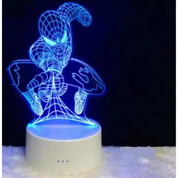 Lámpara de Mesita de Noche Infantil superheroe Ecogif con Iluminación Nocturna 7 colores distintos. - 1