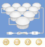 Espejo De Maquillaje Con Luz LED Para Baño Y Dormitorio Lámpara De Vestíbulo Sin Escala Dimmer Luz De Noche Para Mesa De Vestir Decoración De Habitación - details 1