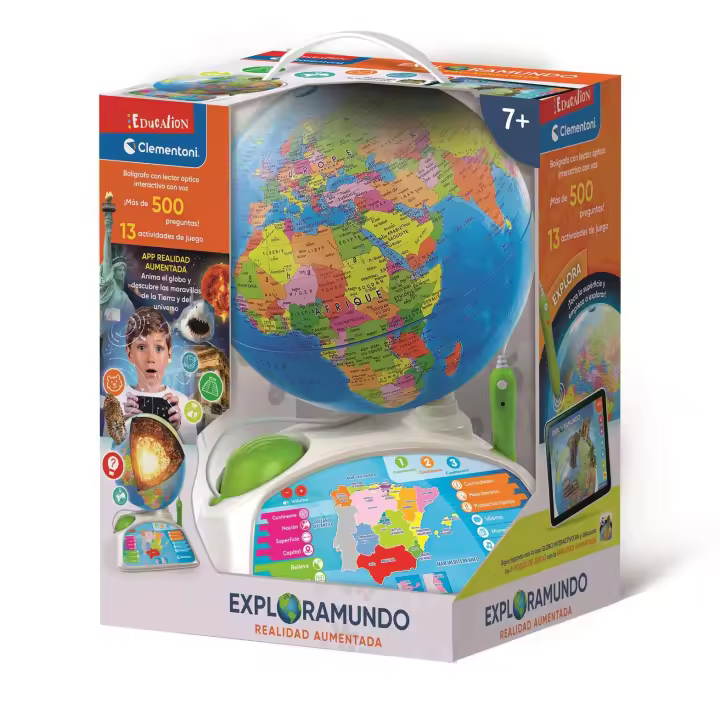 Clementoni - 55522 Globo Terráqueo Interactivo, con App de Realidad Aumentata, Bola del Mundo Educativa Interactiva con App Educativa, Juguete a Partir de 7 Años, Juguete en Español - 1