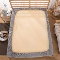 Sábana Ajustable Impermeable De Color Sólido Para Cama Funda De Sábanas Suave Transpirable Sin Ruido Gran Tamaño Con Bolsillo Profundo - details 2