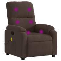 vidaXL Sillón reclinable de masaje tela de microfibra Marrón, Gris claro, Gris oscuro Sillon Dormitorio Sillon Comodos Silla Relax Sillón Sofá - details 2