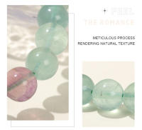 Pulsera De Cristal Natural Multicolor Fluorita JD Pulsera De Bolas Redondas Reiki Curación Pulsera Elástica Para Regalo - details 4