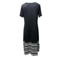 Vestido Largo Elegante Para Mujer Con Estampado Allover Manga Corta Y Rotura Para Primavera Verano Vestido De Fiesta Casual - details 21