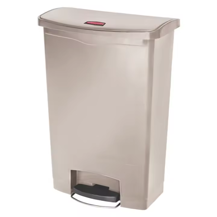 Rubbermaid Slim Jim® de pedal frontal de resina 90 l beige - 1