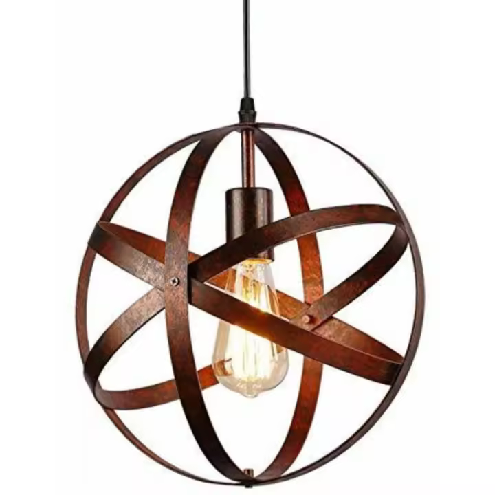 Lámpara de Techo Vintage Luz Industrial E27 Retro Colgante de Techo Metalado para Sala de Comedor Bar Cafe Escalera (Diámetro 30cm) - 1