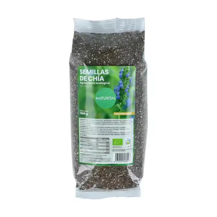 Semillas de Chía 500 g bio NATURITAS  Fuente de fibra  Ayuda a regular el peso corporal  Superalimento - 1