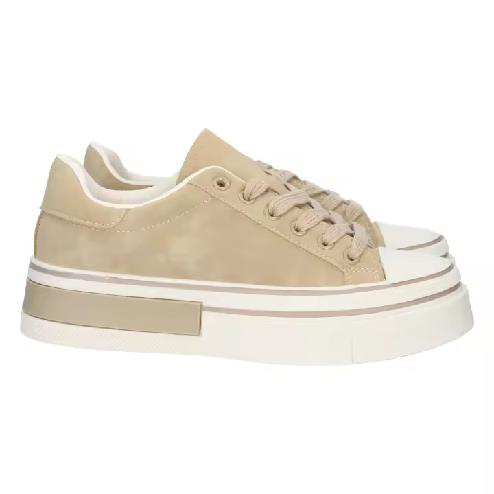 PuntoSalao Zapatilla plataforma cómoda para mujer color kaki - 1