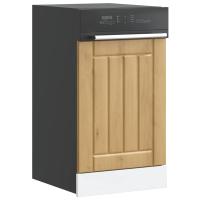vidaXL Panel lavavajillas Lucca madera contrachapada en color Blanco brillante/Marrón roble/Roble artisan y más - details 2