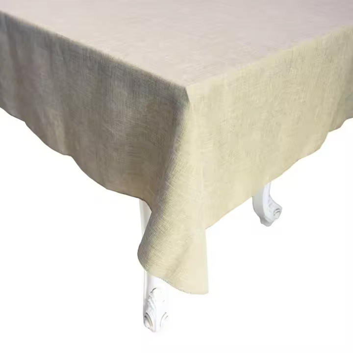 Mantel Rectangular De Lino Sintético En Caqui Y Gris Para Bodas Y Fiestas Navideñas Decoración De Banquetes Cubierta De Mesa Moderna Resistente Al Aceite - 1