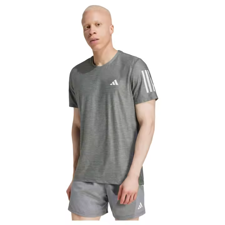 Camiseta de Manga Corta Adidas Own The Run para hombre en color gris - 1