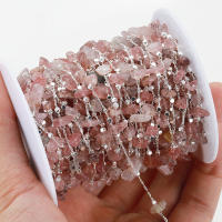 Cadena De Cristal Irregular De 1 Metro Con Piedras De Vidrio Para Joyería Encadenamiento Metálico De Cobre Para Creaciones Artísticas - details 8