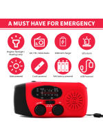 Radio De Meteorología Solar Y De Mano Con Cargador De Sol Y Batería De 1200 mAh AM/FM/NOAA Power Bank Para Emergencias Al Aire Libre - details 5