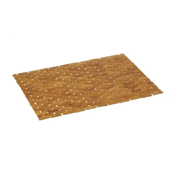 Dcasa Alfombra de Ducha Antideslizante de Mosaico de bambú Natural de 60x42 cm - 1