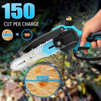 Motosierra eléctrica inalámbrica de 6 pulgadas con engrasador, 4 cadenas y 2 cuchillas - details 1
