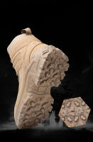 Botas De Combate Desérticas Para Hombres Botas Tácticas De Entrenamiento Especial Fuerzas Botas De Montañismo Ligeros Antideslizantes Suela De TPR Cubierta Superior De Cuero De Vaca - details 3