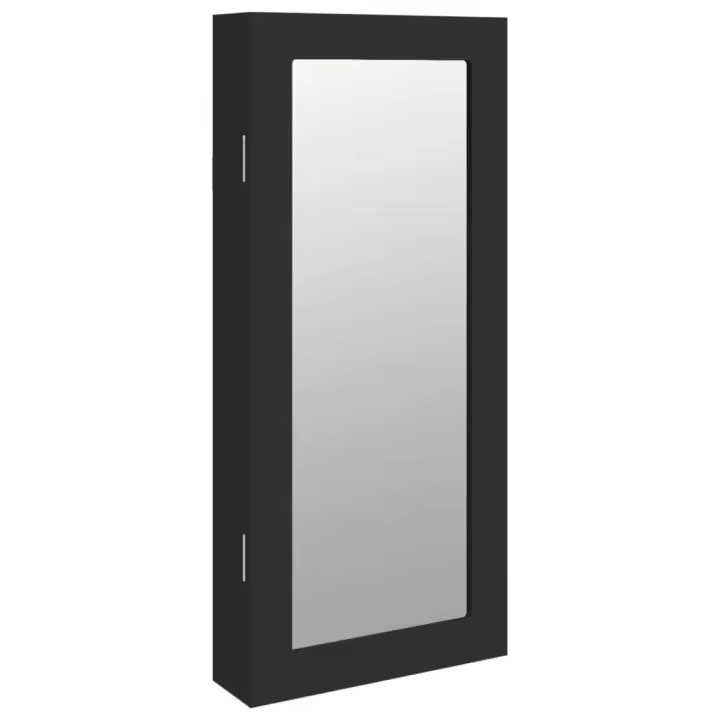 vidaXL Espejo con joyero de pared 30x8,5x67 cm armario de joyería Color Marrón,  Blanco,  Negro y mas - 1