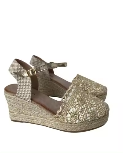 SHOES Valenciana crochet  cuña esparto elegante - 1